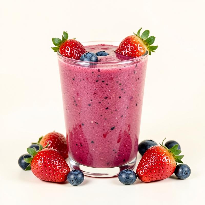 Berry Bliss smoothie made with Strawberry, Blueberry, Banana